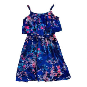 Xhilaration Blue Floral Summer Dress M
